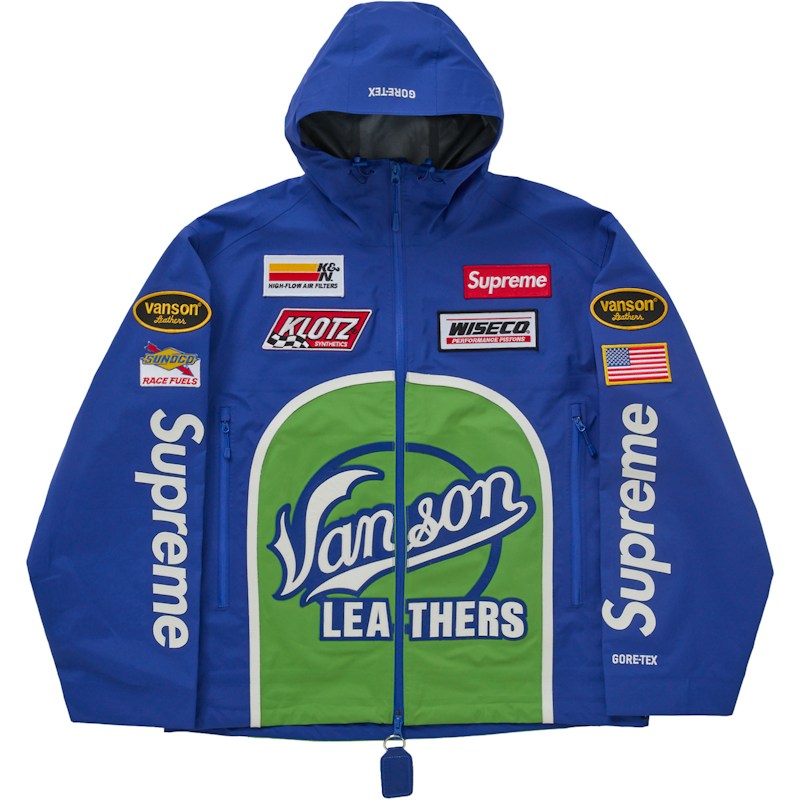 Veste Supreme × Vanson Racing GORE-TEX — Bleu Racing